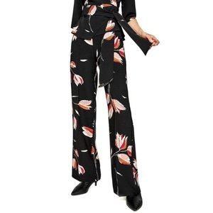 New no tags Zara basic high waisted black tulip print trouser